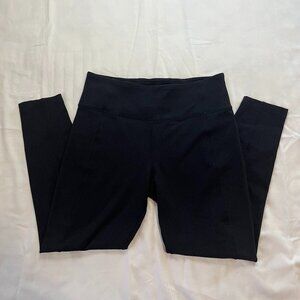 Athleta Delancey Herringtonbone Tight Black Ribbed Leggings | Size Large